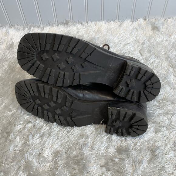 Vintage Brown Leather Boots Square Toe Sz 8 - Picture 6 of 7